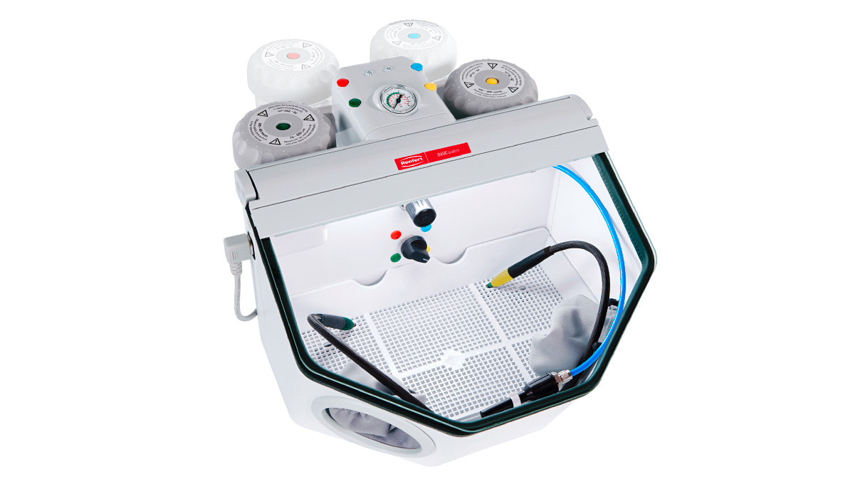 Renfert Basic Quattro Microsableuse, 2 silos, 25 - 70 µm et 70 - 250 µm, 220 - 240 V