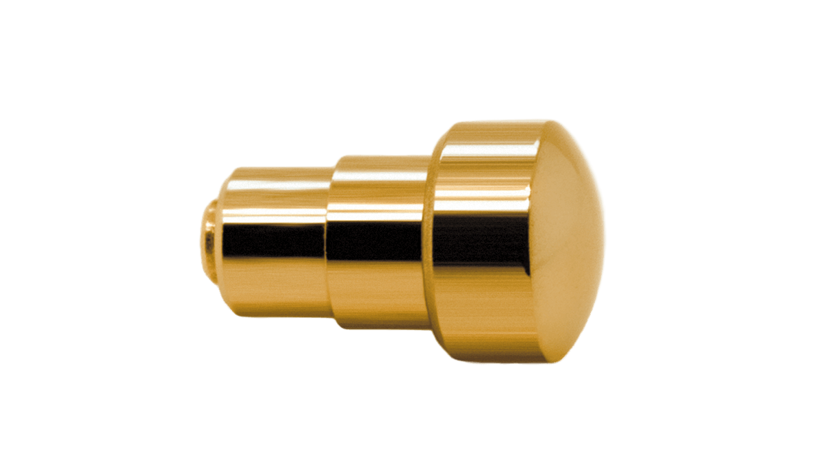 Poussoirs étanches P20Y pour des chronographes pour presser, tête Ø 4,0 mm, tube Ø 2,5 mm, coup de bouton 1,8 mm, dorés ( 3 microns )