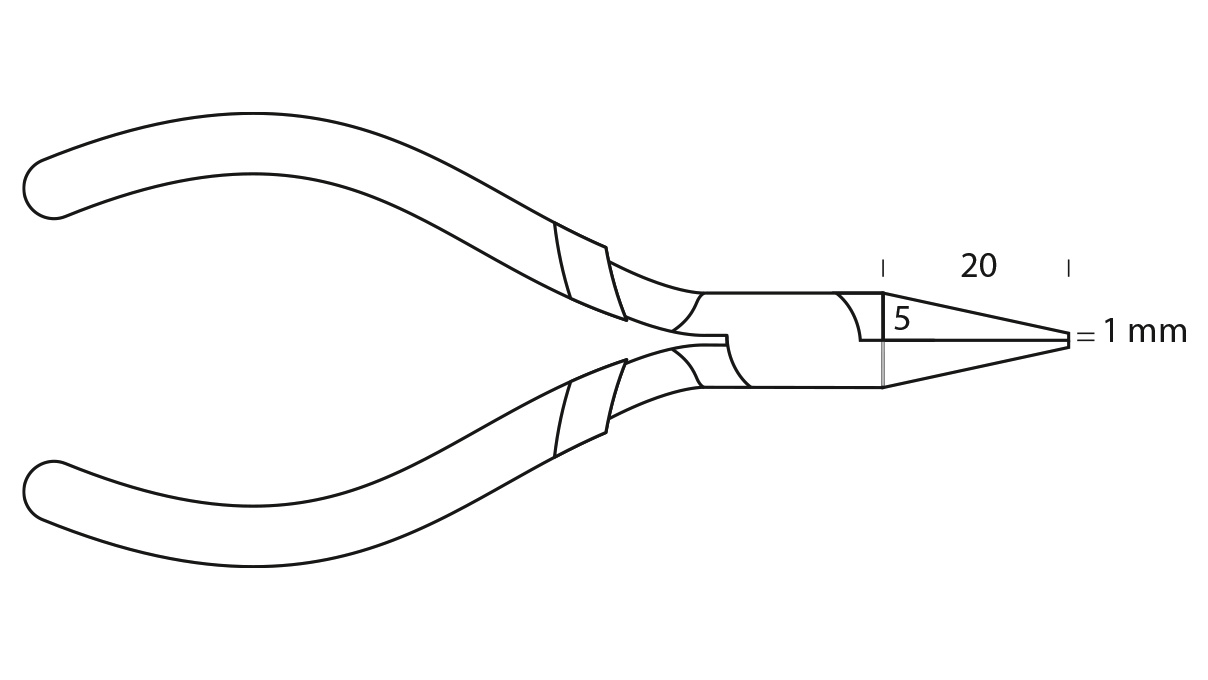 Pince à becs plats, mâchoires sans tranchant