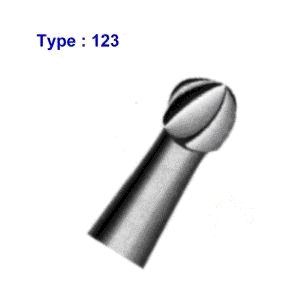 Fraise de bijoutier en MD boule Type 123 Ø - 1,50 mm (015), queue Ø 2,35 mm (boîte de 6 pièces)