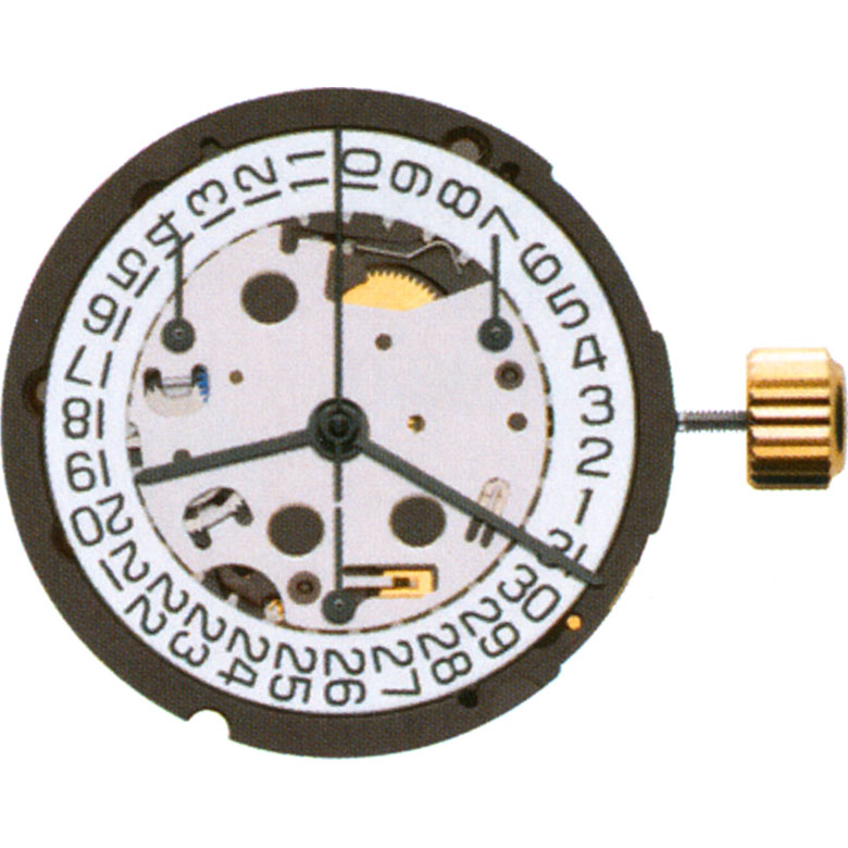 Mvt. ETA G15.211 H1 10 1/2''' SS CHR DATE4 inclinée 2PUSHERS Quartz (394)