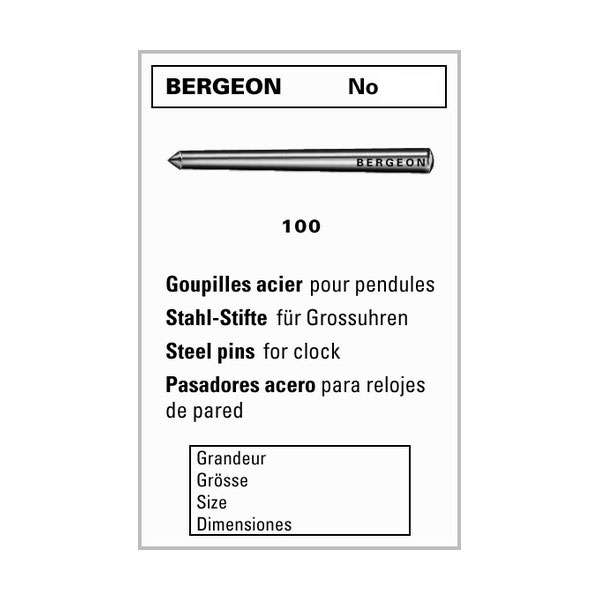 Bergeon 2662 DI 1.10 Pochette de 100 goupilles acier