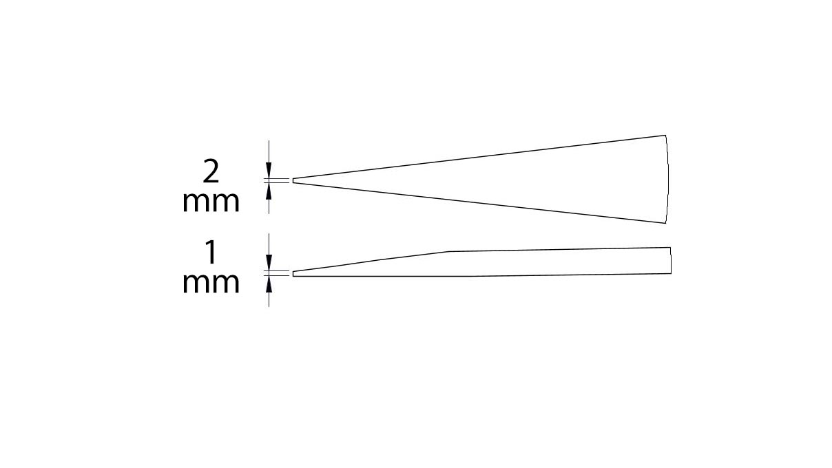 Beco Technic brucelles, Forme 249, Acier inoxydable, SA, Matériau de la pointe Polyamide (CF), 130 mm