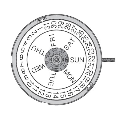 Mvt. ETA 2688 8 3/4''' SC DAY/DATE MECH AUT