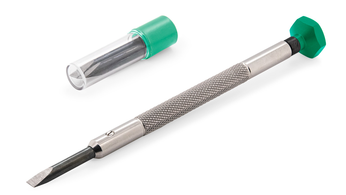 VOH tournevis, mèche 2 mm, vert clair, avec des lames de rechange