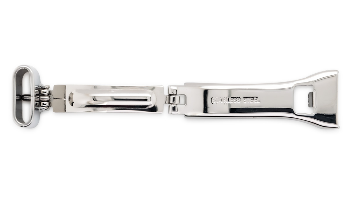 Fermoir pliant pour bracelets en cuir, 12 mm, acier