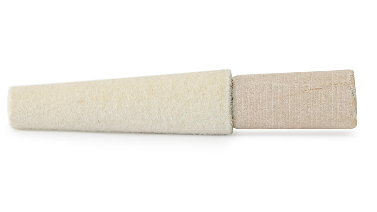 Cône en feutre, feutre de laine, blanc, Ø 12 - 20 mm, longueur 112/74 mm