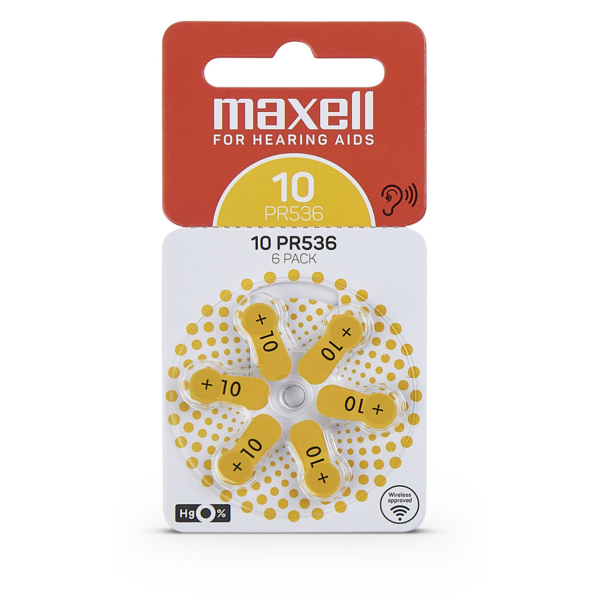 Maxell 6 piles auditives No. 10, plaquette