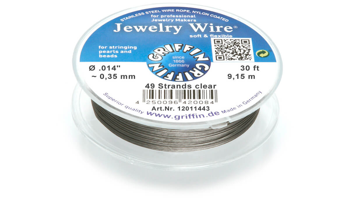 Griffin Jewelry Wire crinelle, acier inoxydable, 9,15 m, Ø 0,35 mm
