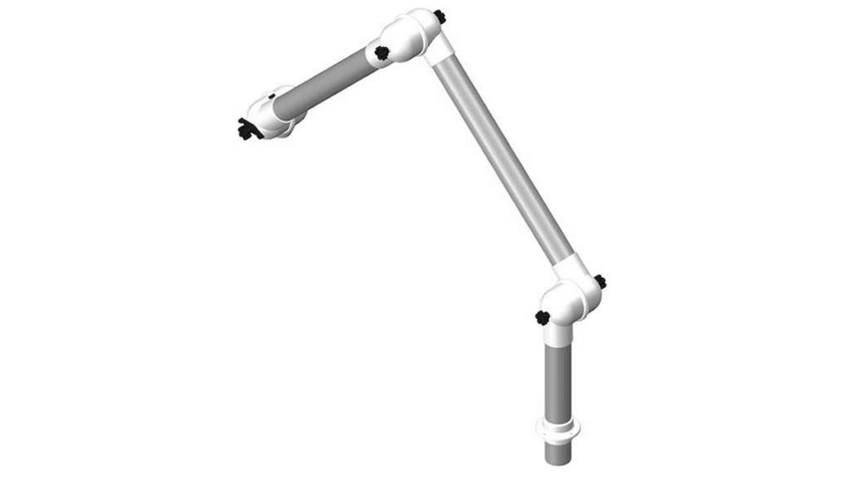 TBH Bras d'aspiration, Ø 50 mm pour montage sur table, Portée 945, 32 Articulations en polypropylène
(PP)
blanc, Tube en aluminium anodisé