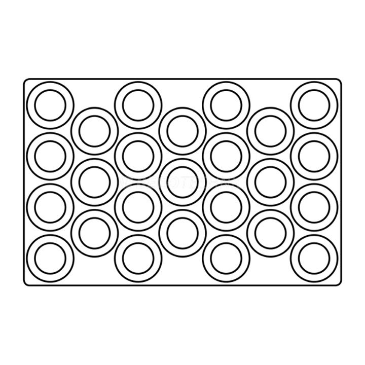 Plateaux à cases, plastique, 25 cases Ø 31 x 5 mm