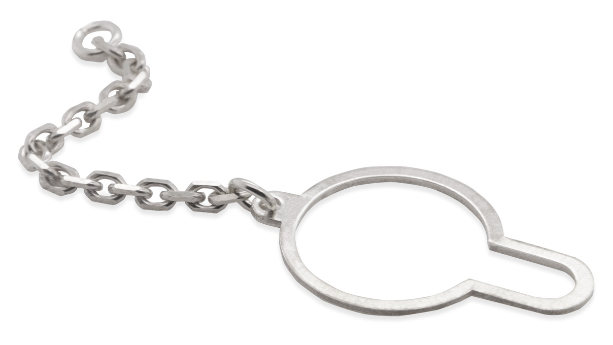 Bouton de fermeture, chaîne 30 mm, 925/- argent