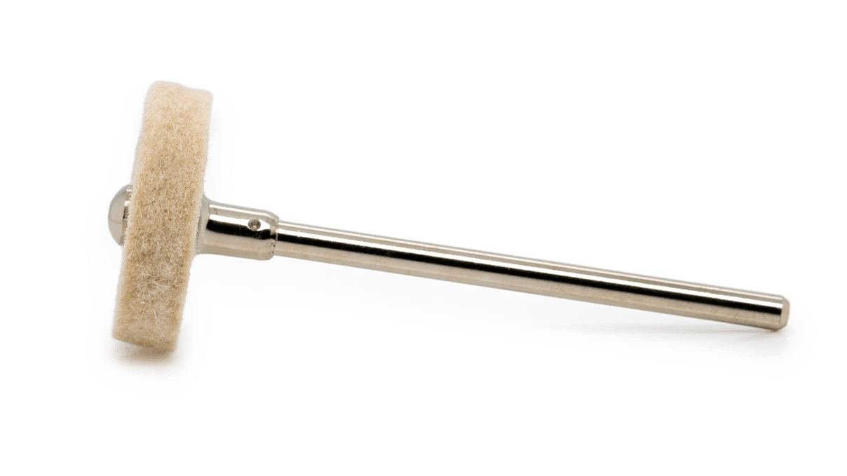 Polissoir de feutre, blanc, roue, Ø 21 mm, tige HP