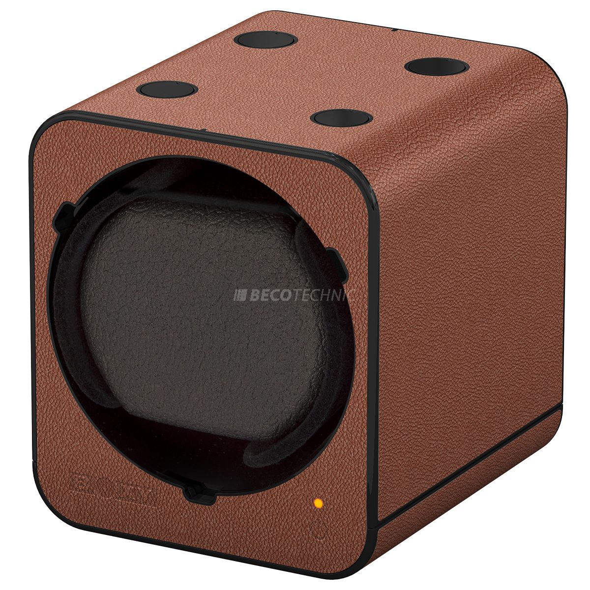Boxy Fancy Brick remontoir, aspect cuir brun, sans adaptateur