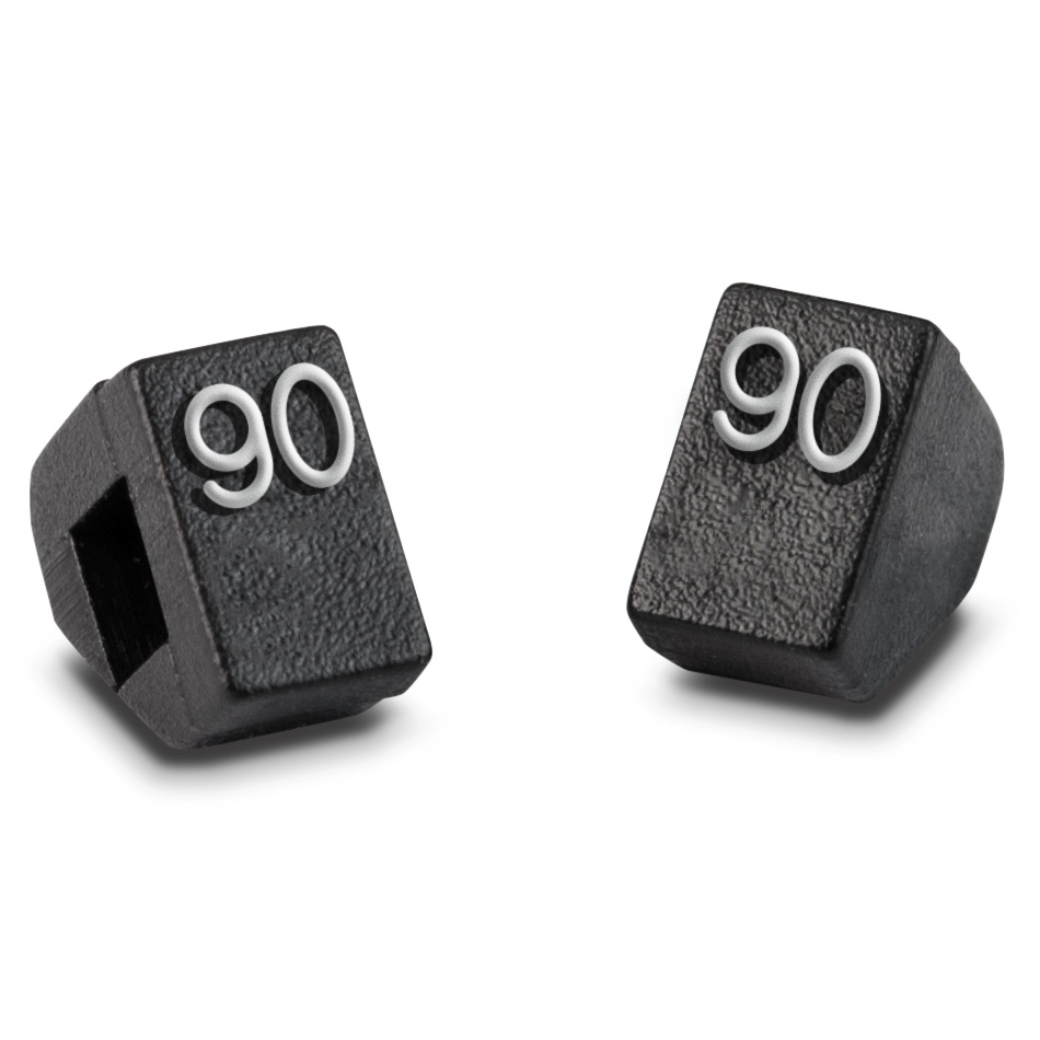 Étiquette de prix imprimé avec : "90", Noir, Gris-argenté, 10 pièces, Embout