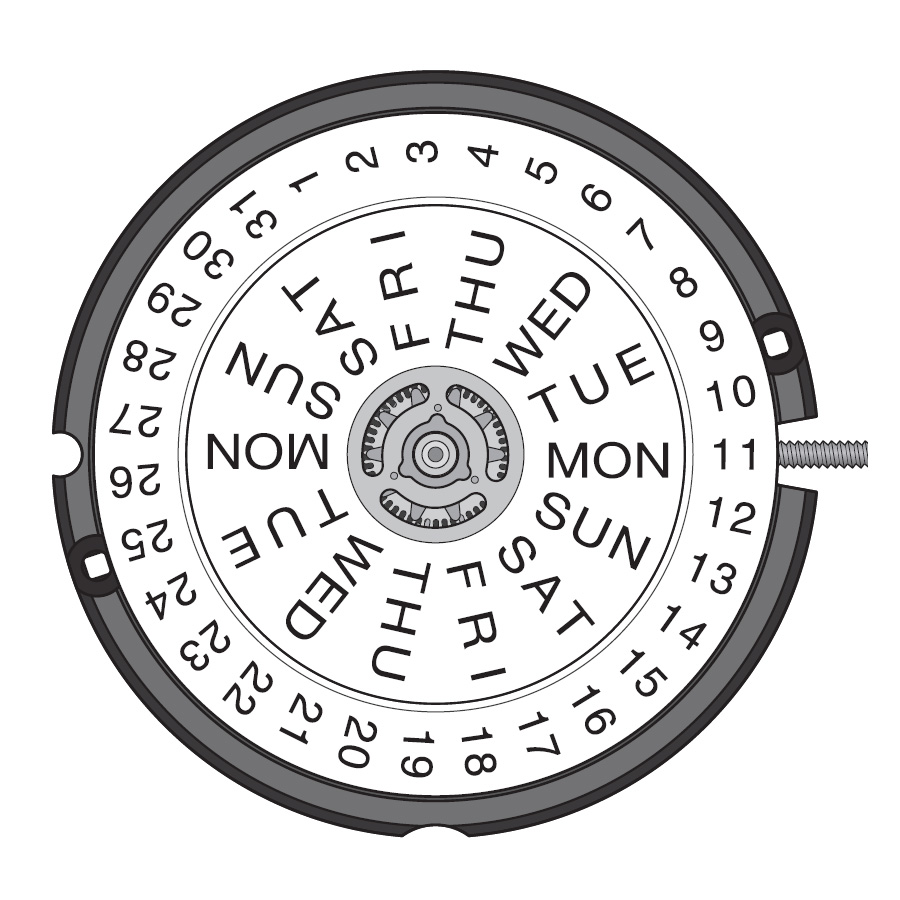 Mvt. ETA 805.122 Bulk H2 11 1/2''' DAY/DATE3 SC Quartz (377 | SR626SW)