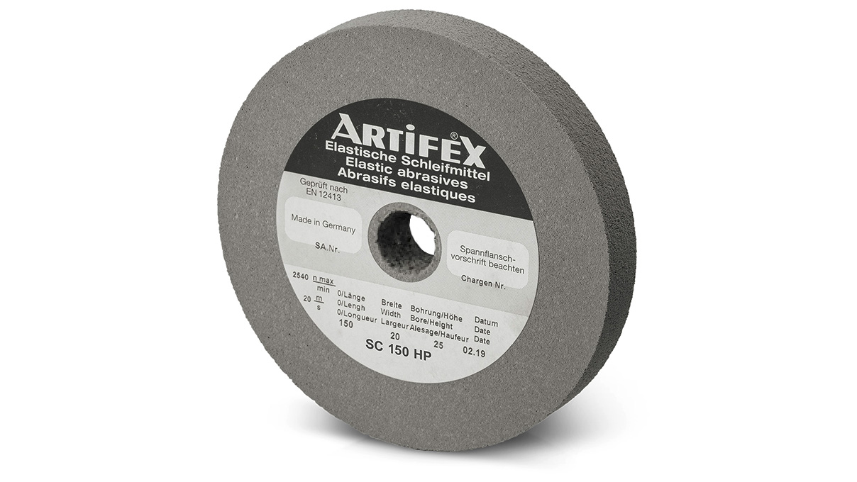 Disque abrasif Artifex SC 150 HP, grain moyen, dureté dure, Ø 150 x 20 mm, alésage Ø 25 mm