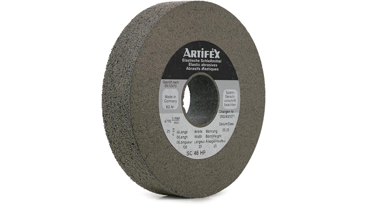 Artifex meule SC 46 HP, grain moyen, dureté très grossier, Ø 100 x 20 mm, alésage Ø 25 mm