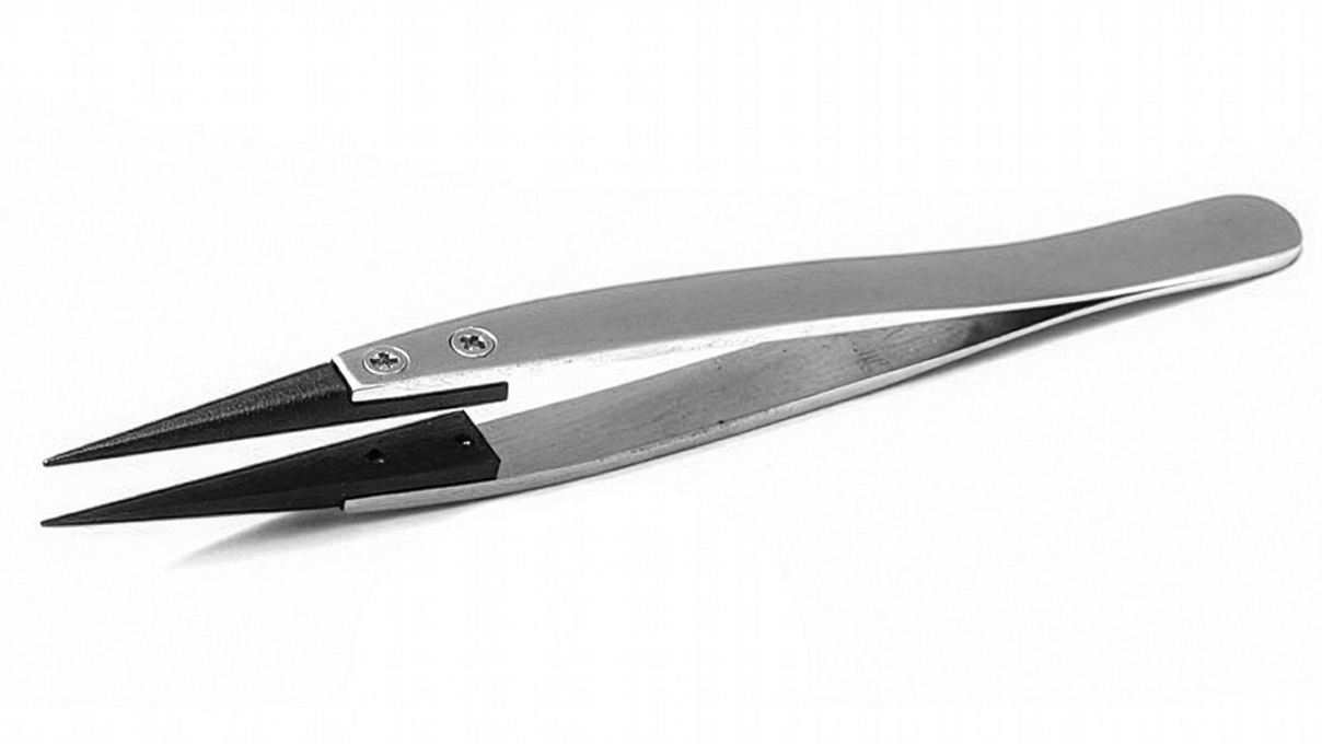 Pointes de rechange pour pince 1404-SA, pointe synthétique blanche, manche en acier inoxydable,
version plastique