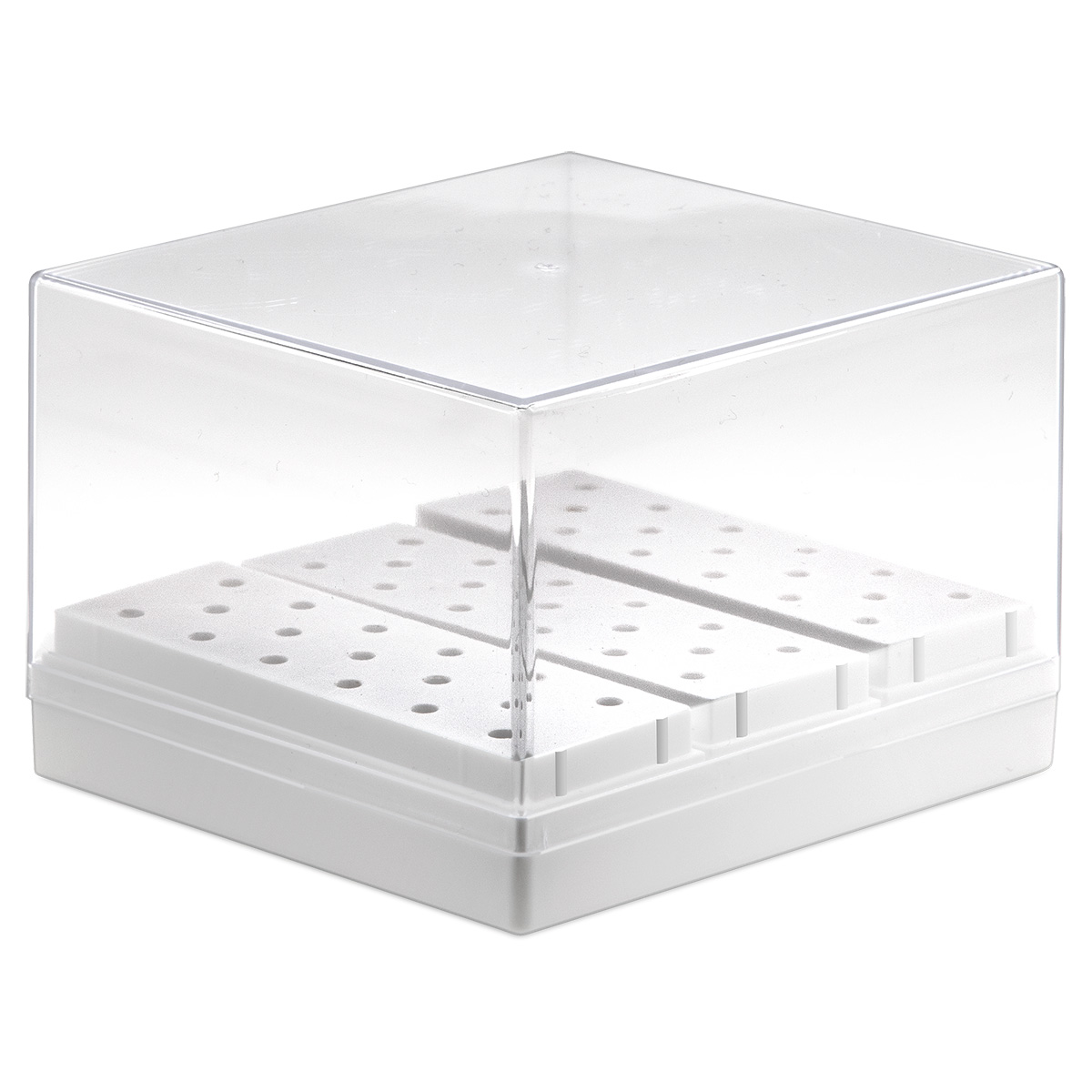 Support pour outils avec tige Ø 2,35 mm, 51 trous, avec couvercle, plastique