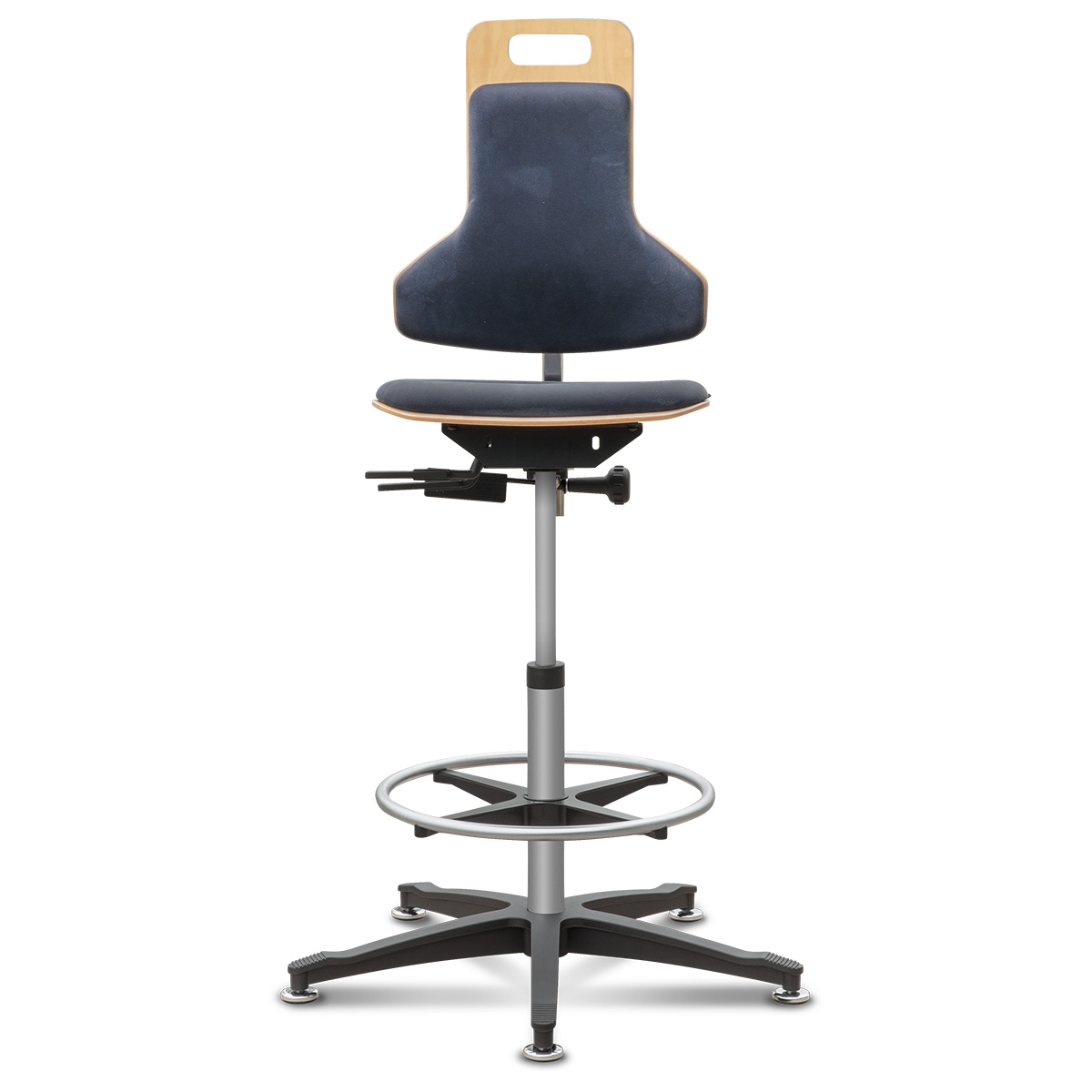 Dauphin chaise pivotante avec garniture en bois capitonné, hauteur d'assis 59-84 cm