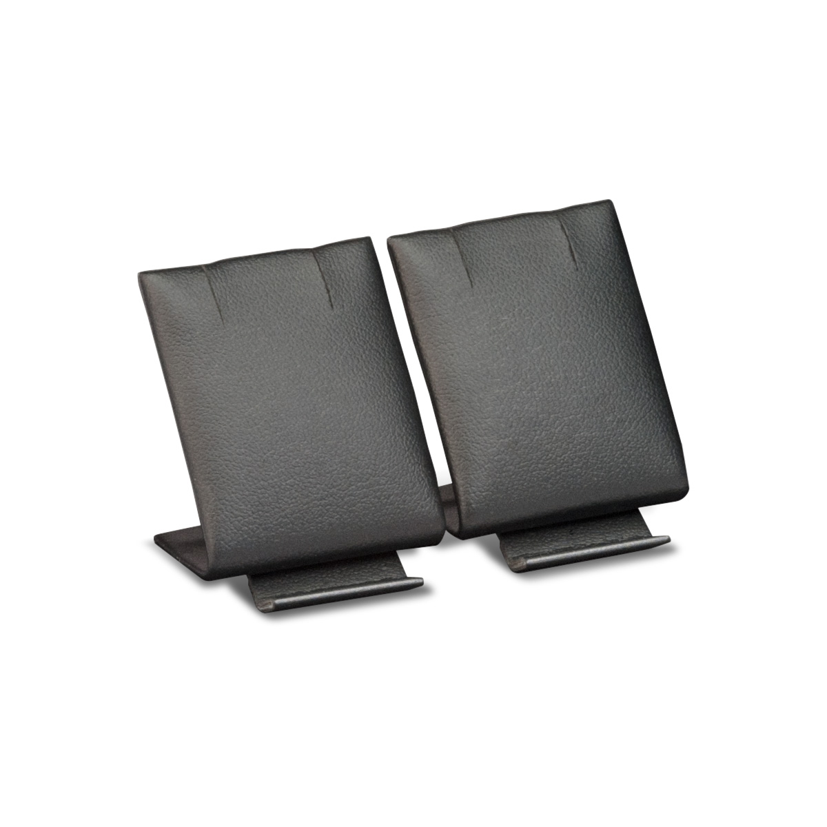 Double presentation display for earrings, medium, smooth leather imitation, black, LxWxD ca. 3,0 x 7,0 x 4,5 cm