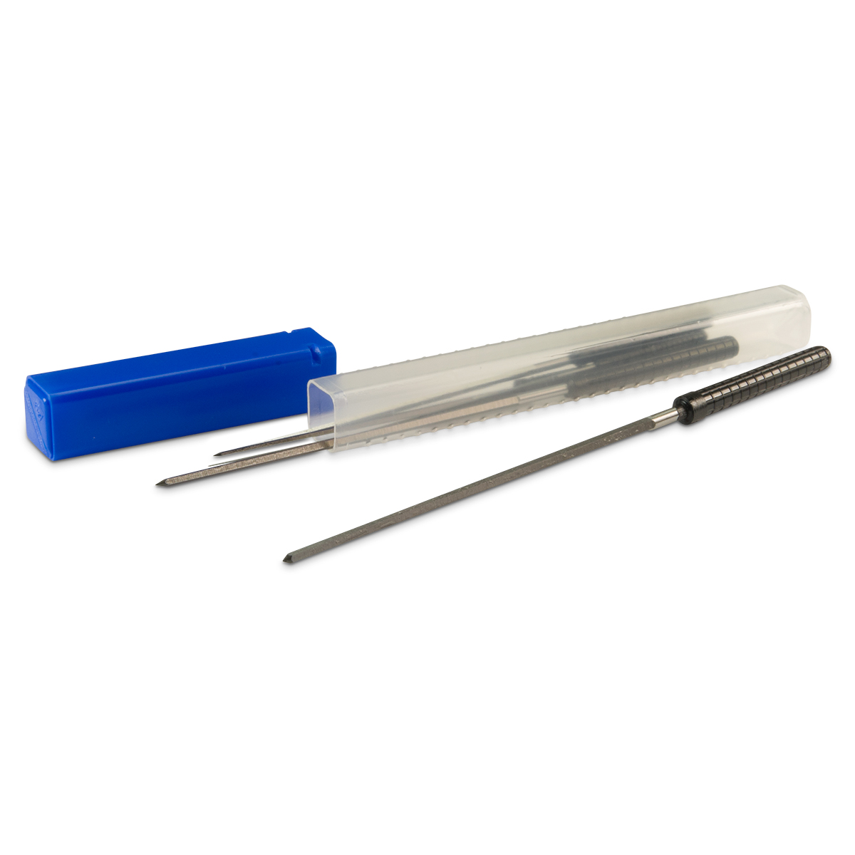 Jeu de 6 équarrissoirs avec manche, Ø 0,7 - 3,0
mm