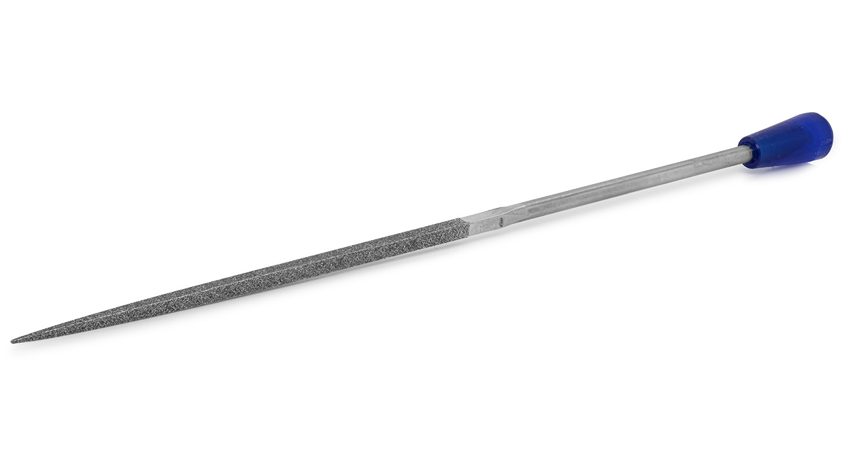 Lime diamantée d’aiguille, carrée, grain D 91, revêtement 70 mm, longueur 140 mm