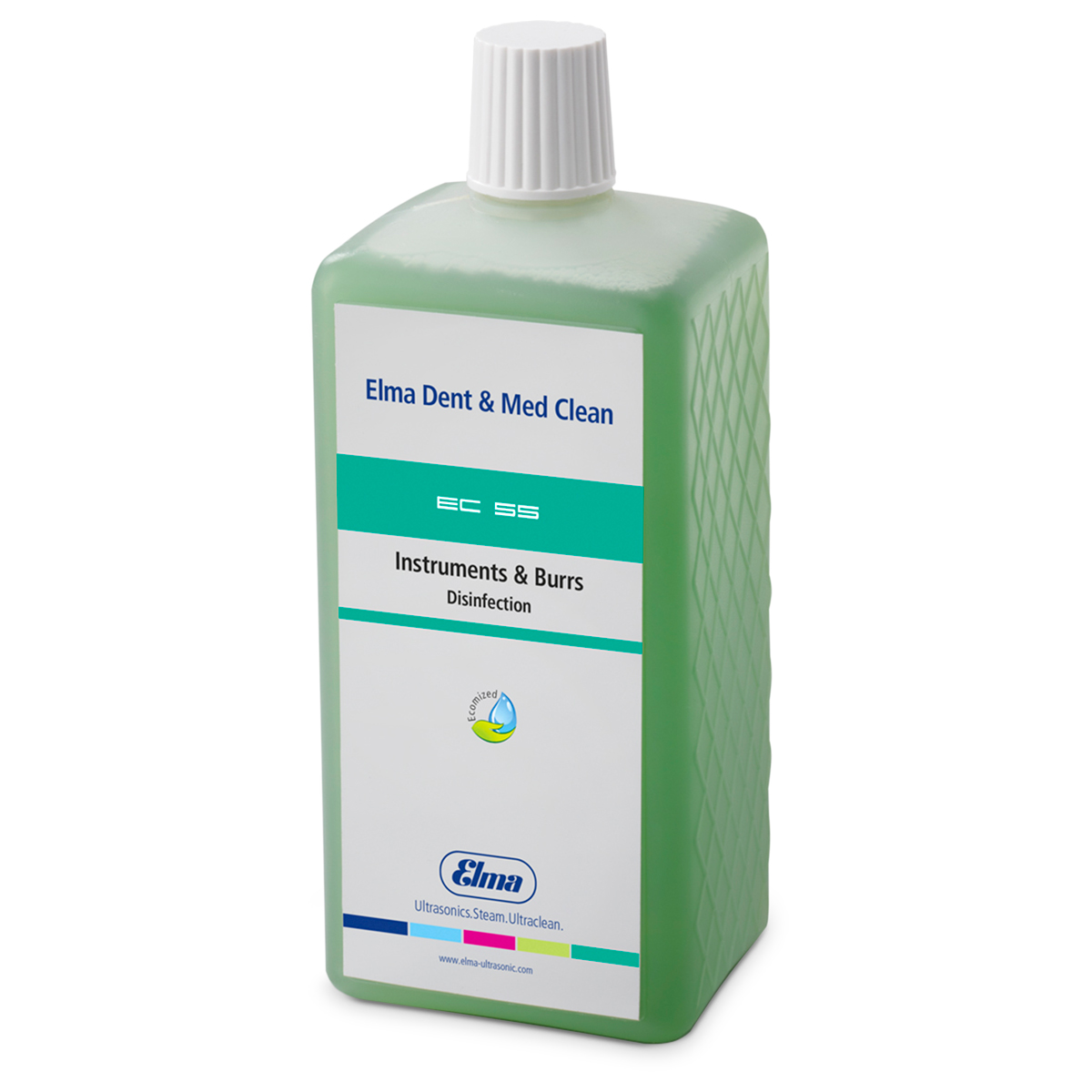 Elma Clean 55, concentré pour la désinfection dans le bain d‘immersion avec et sans ultrasons, 1 litre