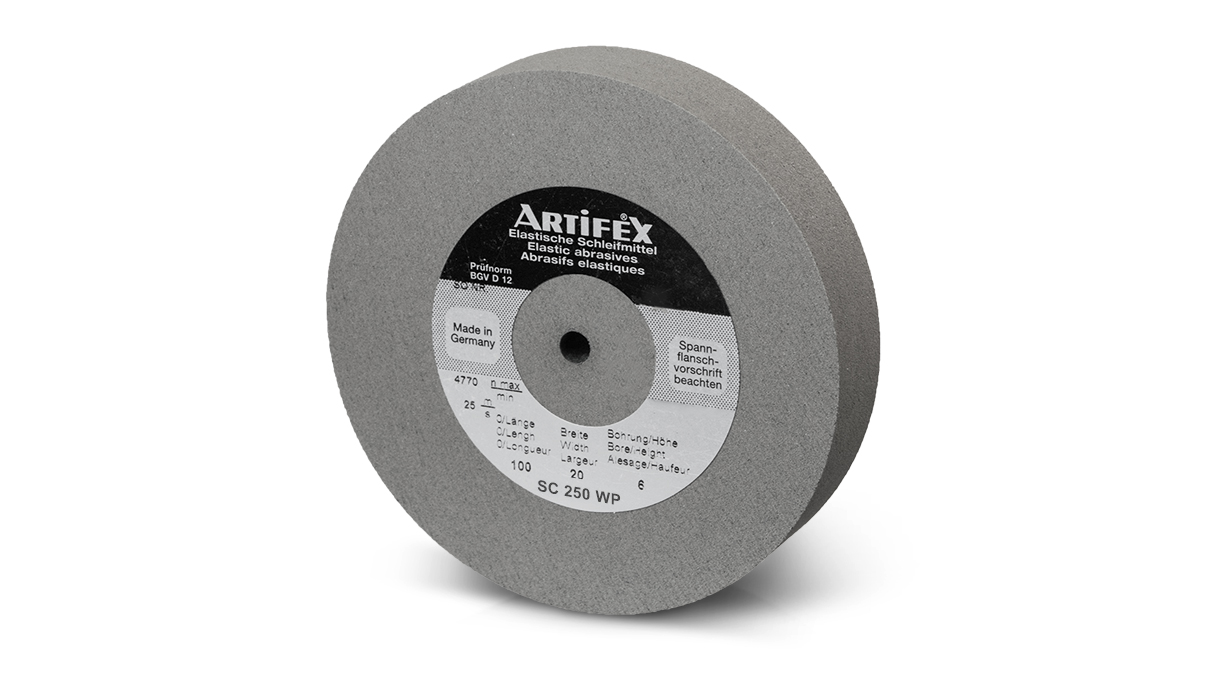 Artifex meule SC 250 WP, grain grossier, dureté douce, Ø 100 mm x 20 mm, alésage Ø 6 mm