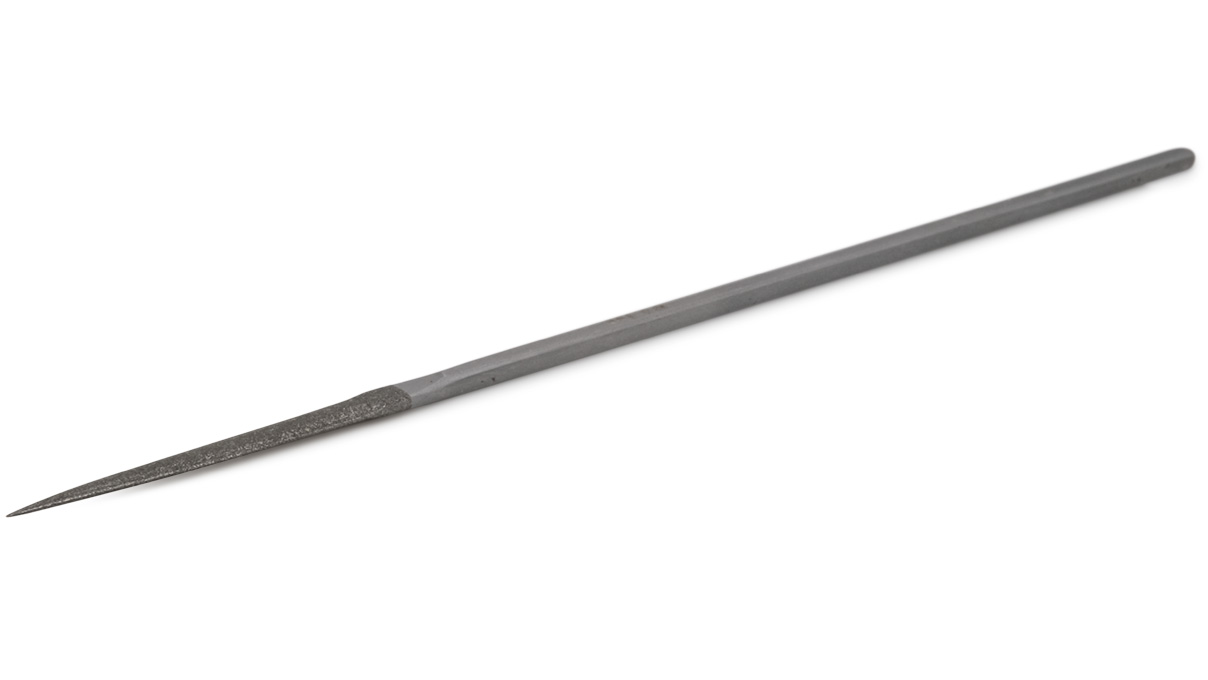 Lime diamantée d’aiguille, feuille de sauge, grain D 46 revêtement 40 mm, longueur 140 mm