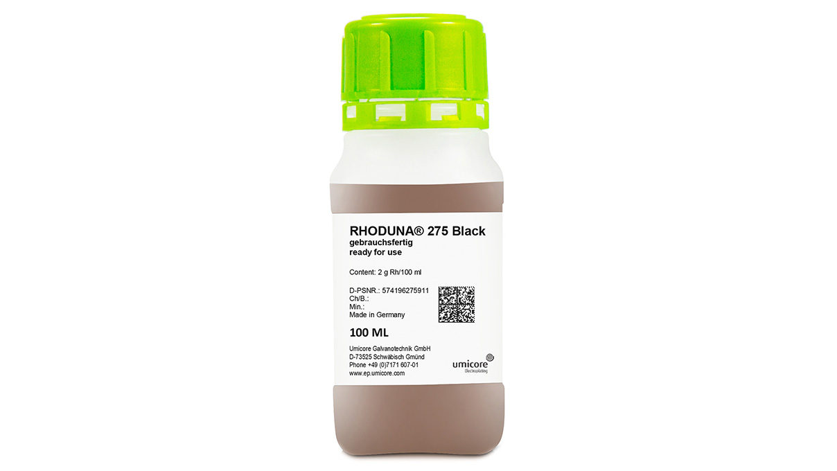 Rhoduna 275 Black, rhodium galvanisation au stylo, 100 ml