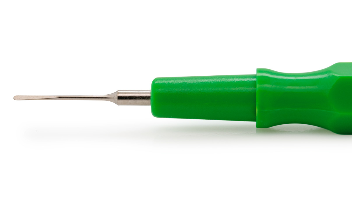 Pique-huile, vert, plat, moyen, 0,5 mm