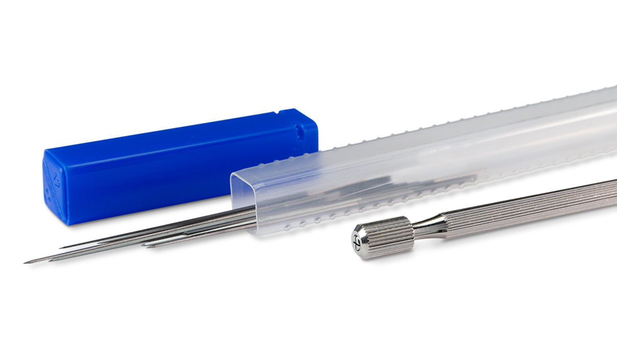 Jeu de 12 équarrisoirs Ø 0,6 - 1,4 mm, avec mandrin