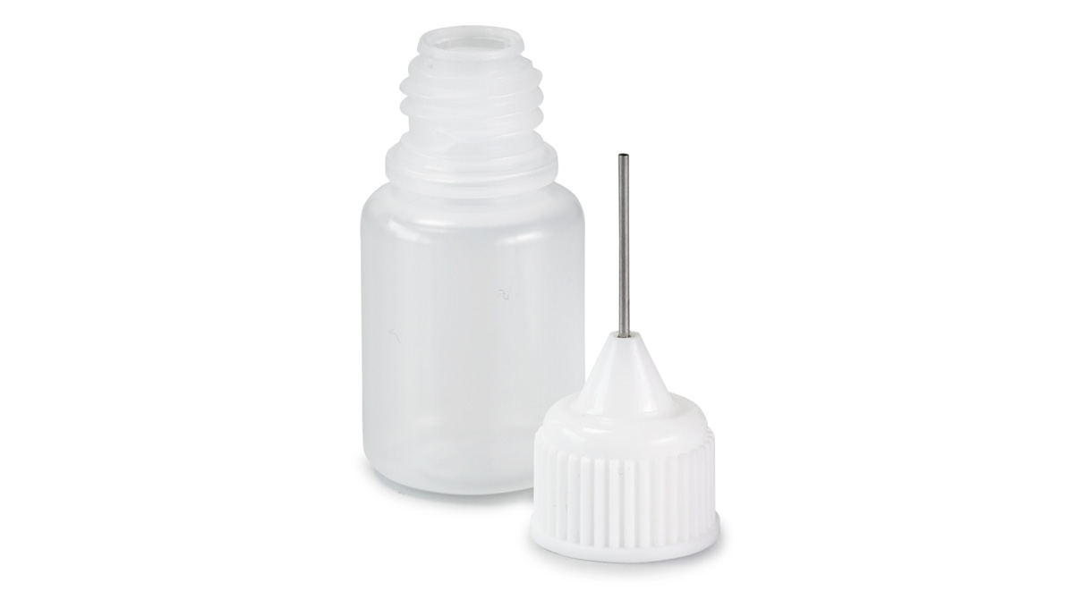 Set de 9 flacons, 5 - 50 ml, blanc, avec couvercle, doseurs et entonnoir