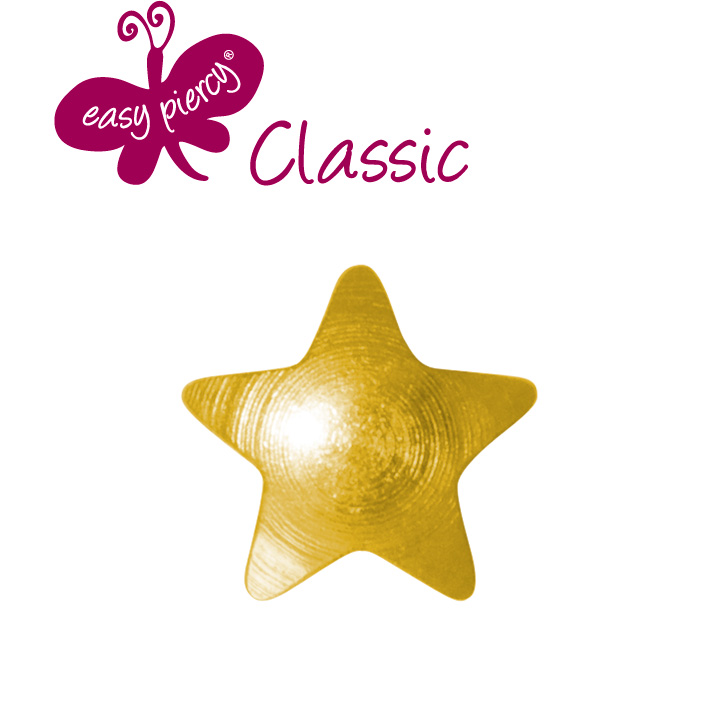 1 paires boutons d'oreilles Easy Piercy Classic, doré, étoile