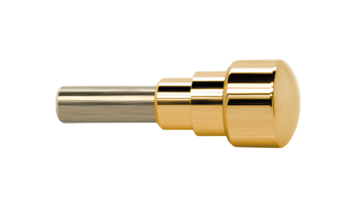 Poussoirs étanches P15Y pour des chronographes pour presser, tête Ø 3,4 mm, tube Ø 2,0 mm, coup de bouton 5,0 mm, dorés ( 3 microns )