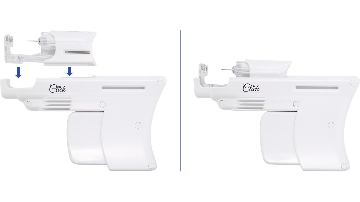 Instrument de perçage d'oreilles QPP Click avec technologie Pull & Click