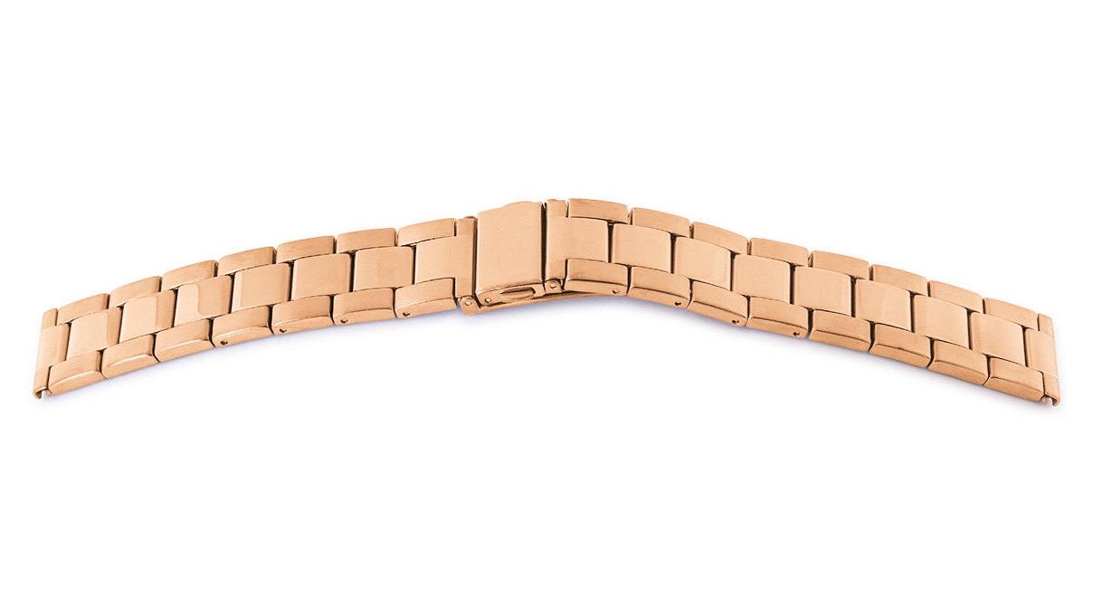 Bracelet de montre Elegance, acier inoxydable en rosé PVD, largeur 18 mm, cornes 18 mm, longueur 170 mm
