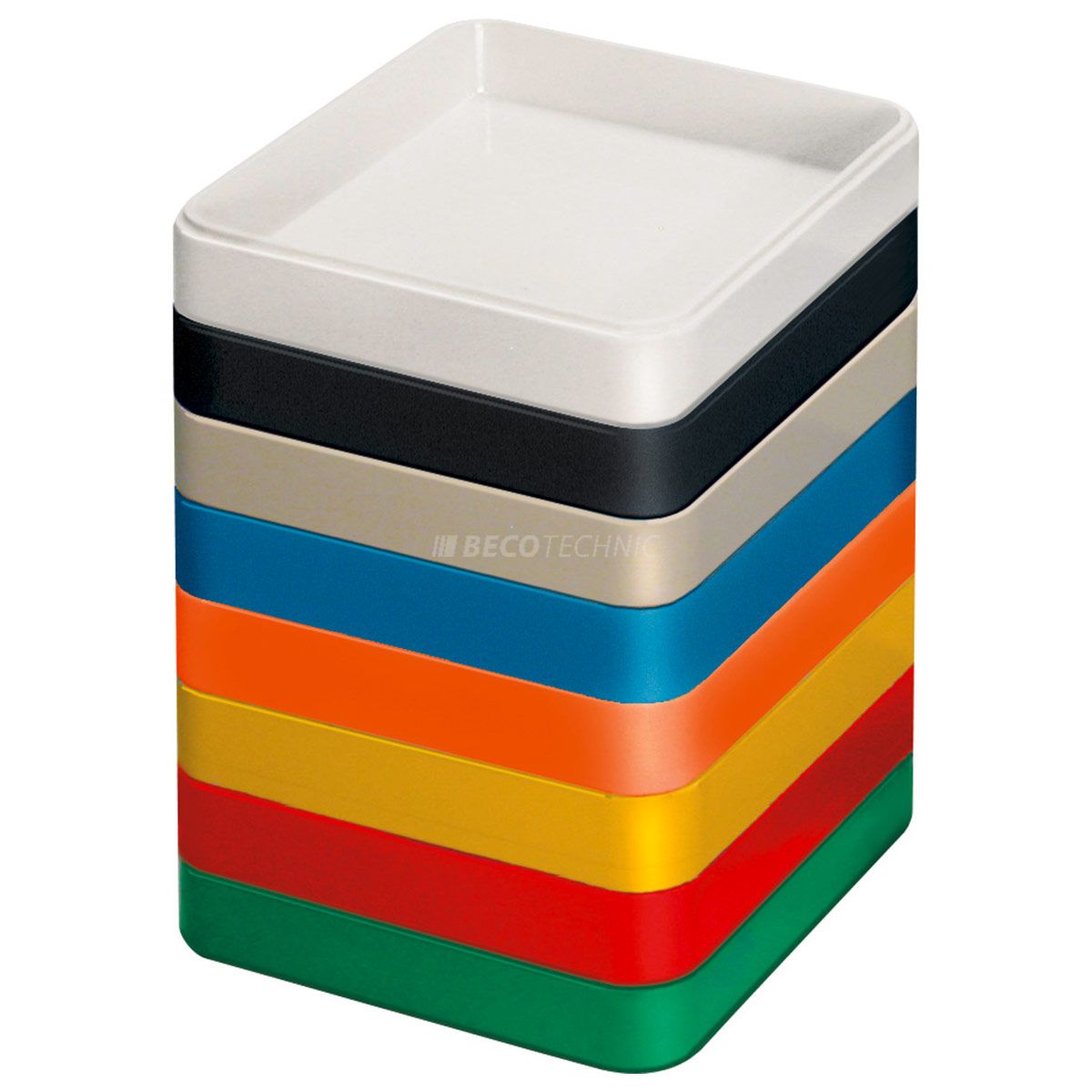 Bergeon plateau N°2379 CN, noir, en plastique, carré, 70 x 70 x 13 mm