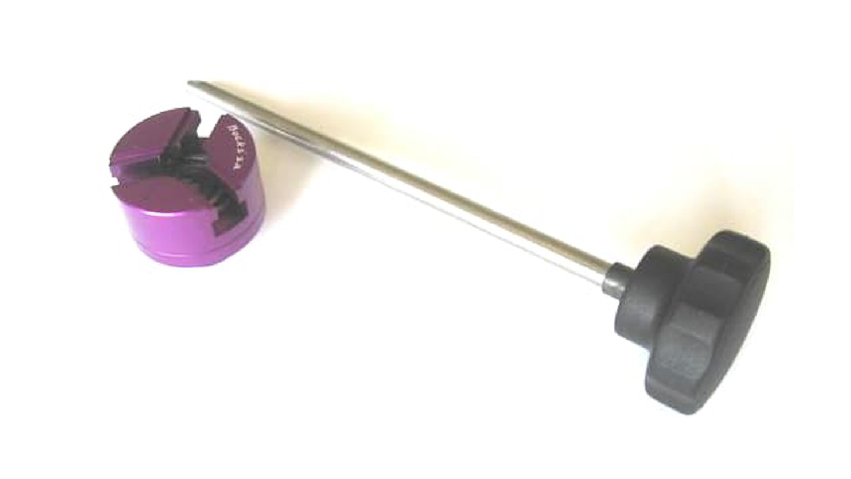 Mandrin universel (système de clips) avec barre pour transformer le porte-outil de polissage manuel Ergo en un outil
facile à utiliser pour les mâchoires de serrage, gauche
