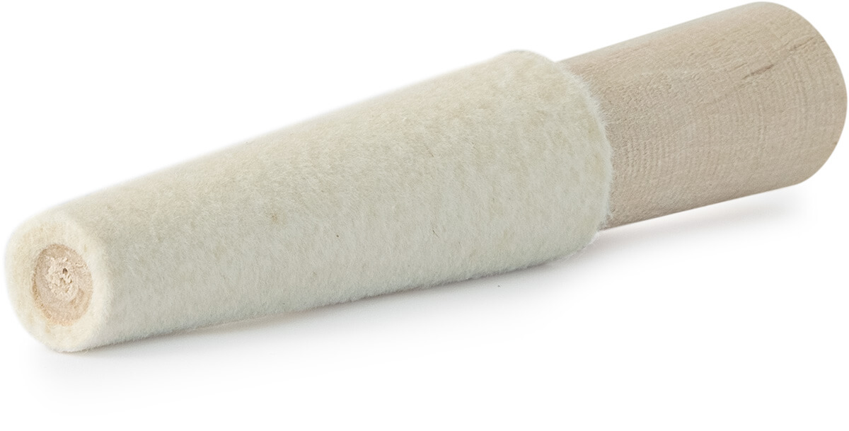 Cône en feutre, feutre de laine, blanc, Ø 12 - 20 mm, longueur 112/74 mm