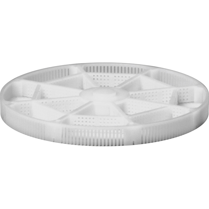 Panier en plastique, hauteur 8 mm (hauteur intérieure 6,5 mm), Ø 80 mm, avec 16 cloisons, N° 15935 pour ACS900