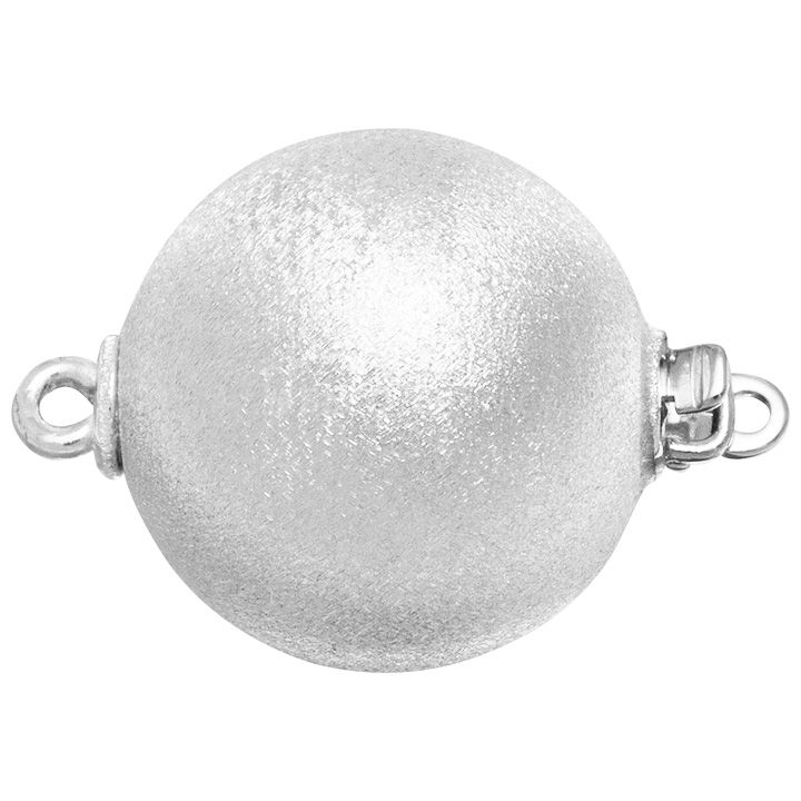Fermoir de forme boule 925/-argent rhodiné Ø 14 mm satiné