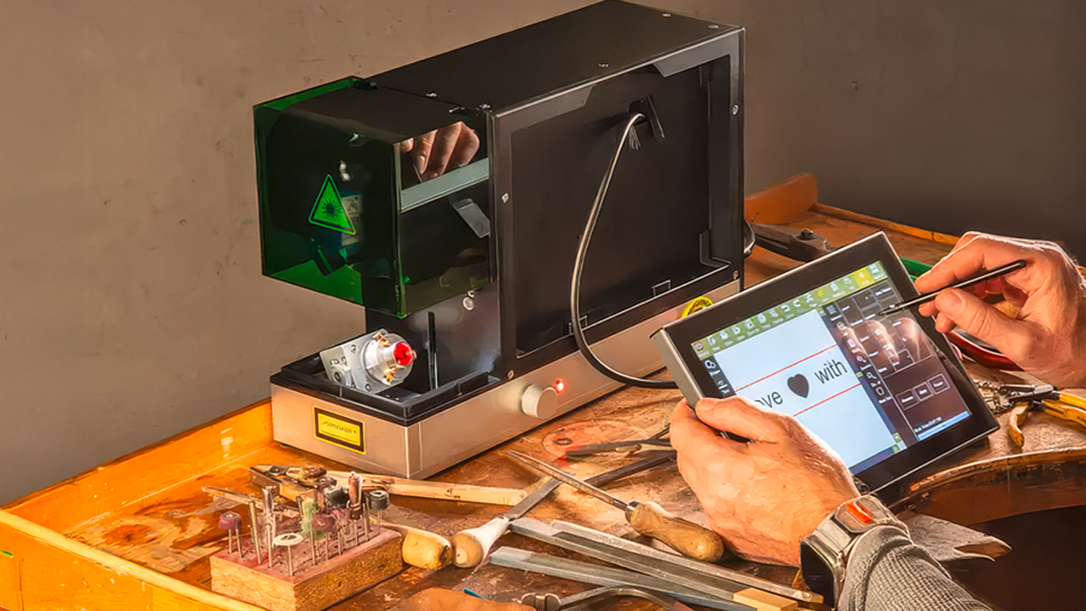 SLC mini Système laser de gravure, 20 W, écran tactile intégré, logiciel inclus, 230 V