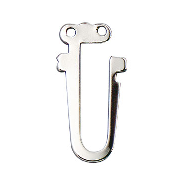 Hakenschnäpper, 2-reihig, 17 x 8 mm, Metall, rhodiniert, poliert