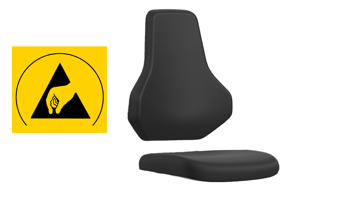 Bimos Elément de rembourrage Supertec ESD pour siège de travail Texon, noir