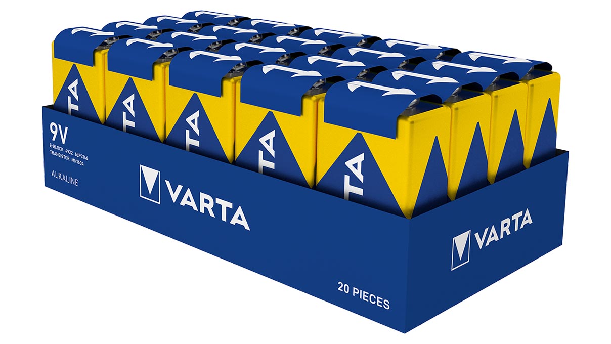 Varta 4922 Alkaline Longlife Power Piles 9V (E-Block, LR61, 6LR61, 6AM6, 6F22)