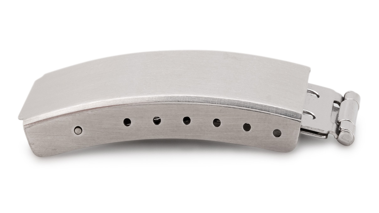 Boucle déployante pour bracelet, coup/largeur: 10 mm, 16 mm, Satinée, Silberfarben, Acier inoxydable