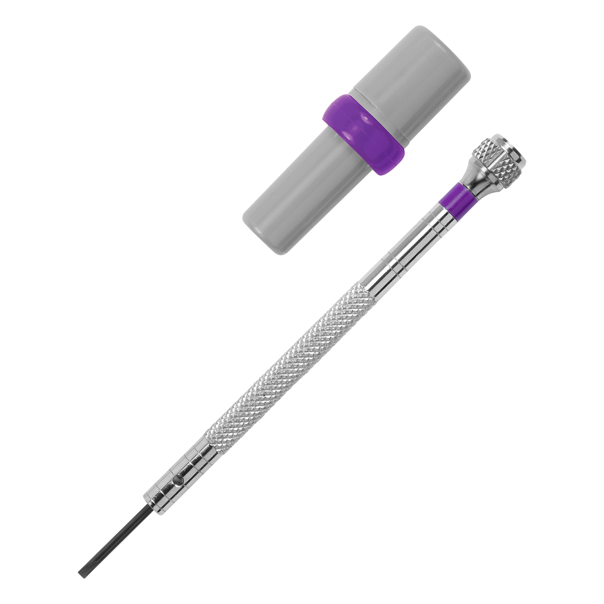 Tournevis à fente Basic, 1,6 mm, meulé en V, violet, 3 mèches de rechange